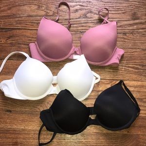 3 PINK VS BRAS SIZE 34B